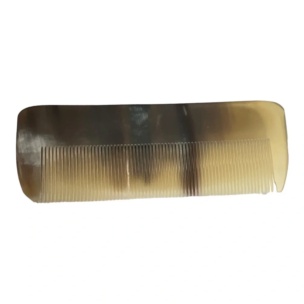 Vintage 1950’s Pre Ban Carved Horn‎ Hair Comb, Handmade in France, Unused, OOAK